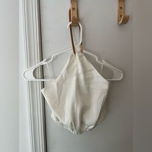 White chain halter top